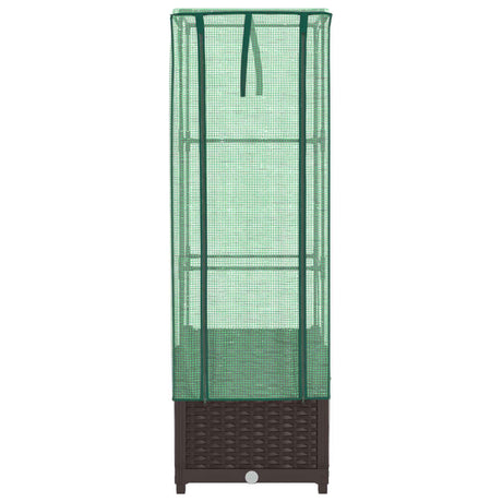 Plantenbak verhoogd met kashoes 40x40x139 cm rattanlook - AllerleiShop