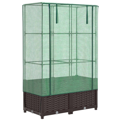 Plantenbak verhoogd met kashoes 80x40x138 cm rattanlook - AllerleiShop