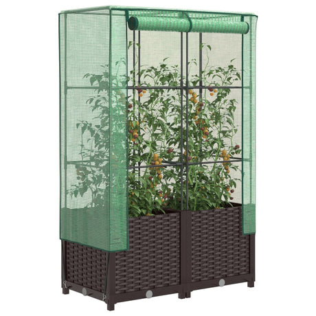 Plantenbak verhoogd met kashoes 80x40x138 cm rattanlook - AllerleiShop