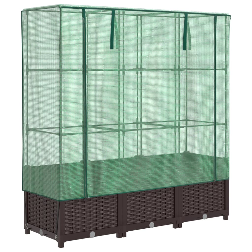 Plantenbak verhoogd met kashoes 120x40x138 cm rattanlook - AllerleiShop