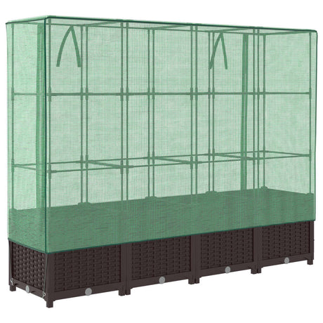 Plantenbak verhoogd met kashoes 160x40x138 cm rattanlook - AllerleiShop