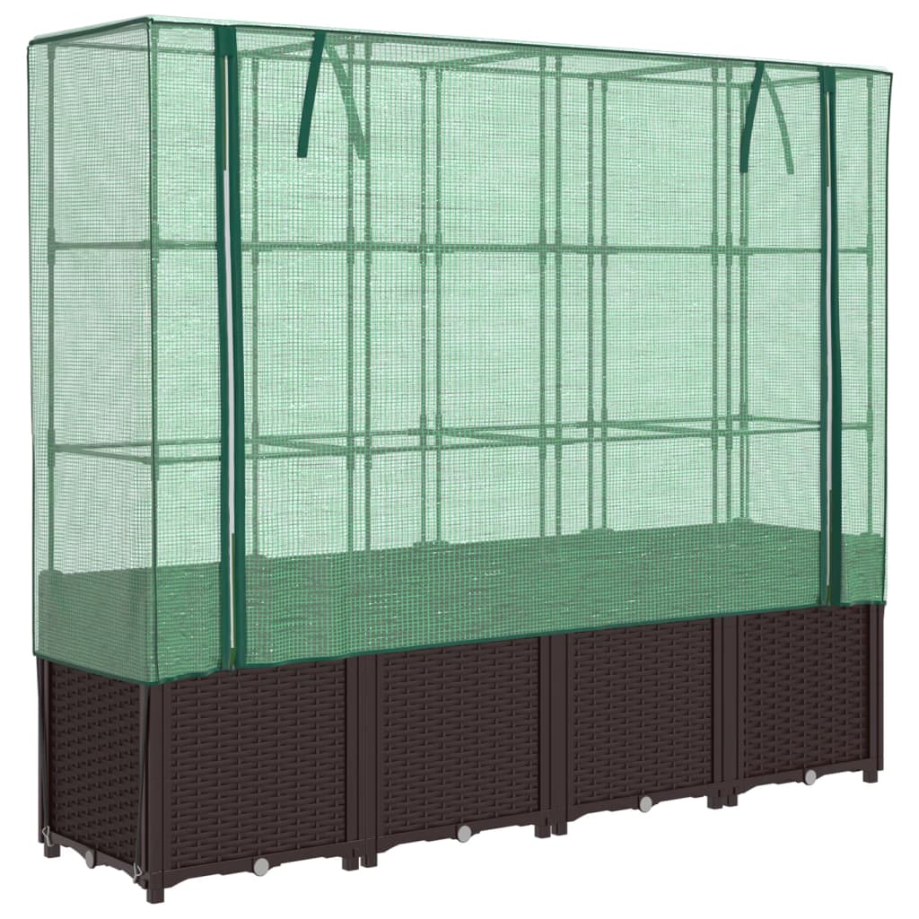 Plantenbak verhoogd met kashoes 160x40x153 cm rattanlook - AllerleiShop