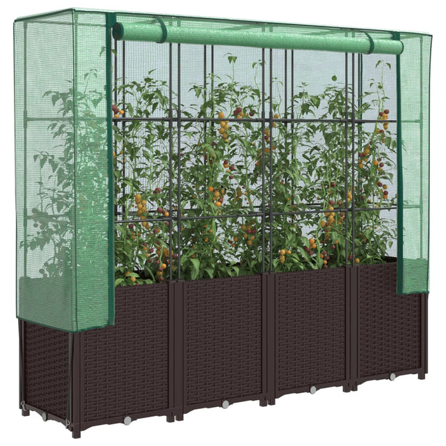 Plantenbak verhoogd met kashoes 160x40x153 cm rattanlook - AllerleiShop