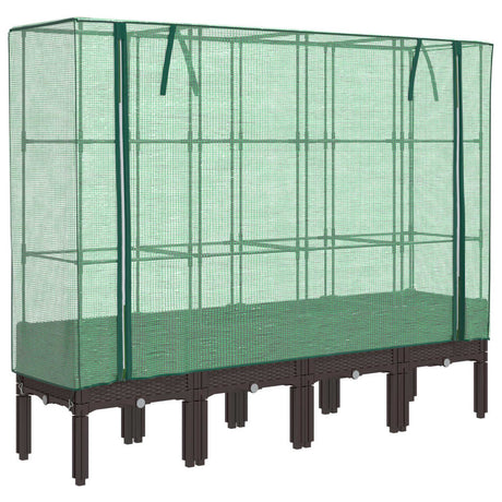 Plantenbak verhoogd met kashoes 160x40x140 cm rattanlook - AllerleiShop