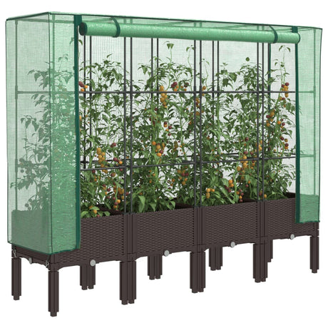 Plantenbak verhoogd met kashoes 160x40x140 cm rattanlook - AllerleiShop