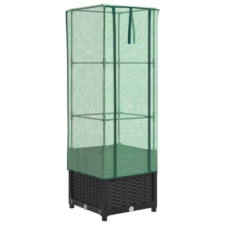 Plantenbak verhoogd met kashoes 40x40x139 cm rattanlook - AllerleiShop