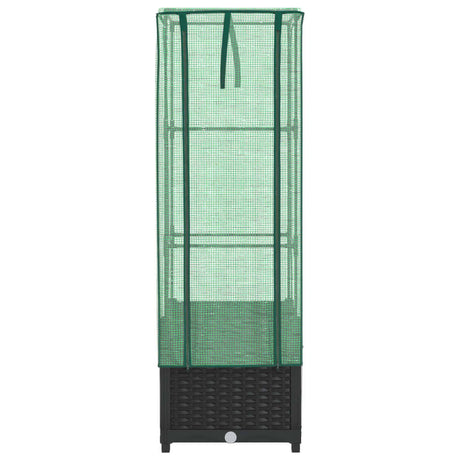 Plantenbak verhoogd met kashoes 40x40x139 cm rattanlook - AllerleiShop