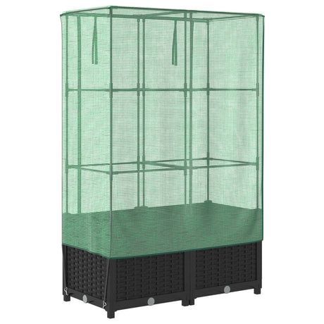 Plantenbak verhoogd met kashoes 80x40x138 cm rattanlook - AllerleiShop