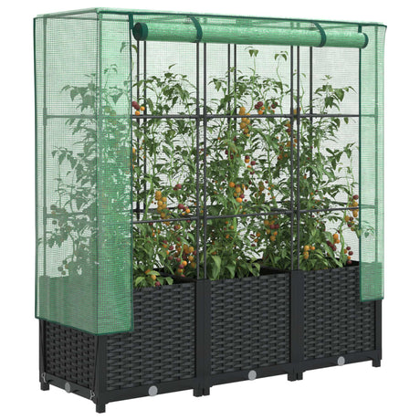 Plantenbak verhoogd met kashoes 120x40x138 cm rattanlook - AllerleiShop