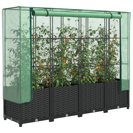 Plantenbak verhoogd met kashoes 160x40x138 cm rattanlook - AllerleiShop