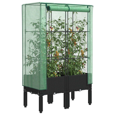 Plantenbak verhoogd met kashoes 80x40x140 cm rattanlook - AllerleiShop