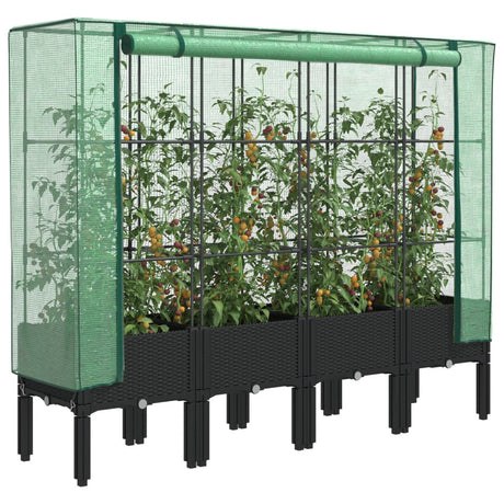 Plantenbak verhoogd met kashoes 160x40x140 cm rattanlook - AllerleiShop