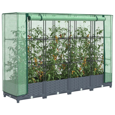 Plantenbak verhoogd met kashoes 160x40x123 cm rattanlook - AllerleiShop