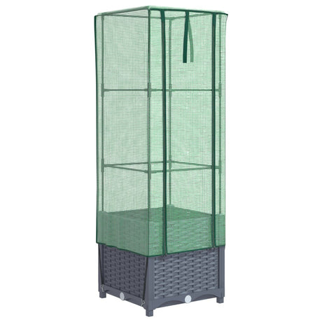 Plantenbak verhoogd met kashoes 40x40x139 cm rattanlook - AllerleiShop