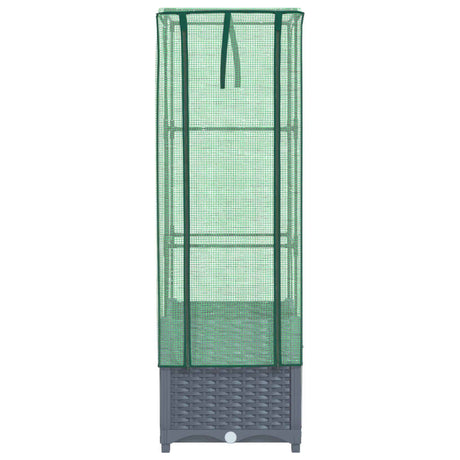 Plantenbak verhoogd met kashoes 40x40x139 cm rattanlook - AllerleiShop