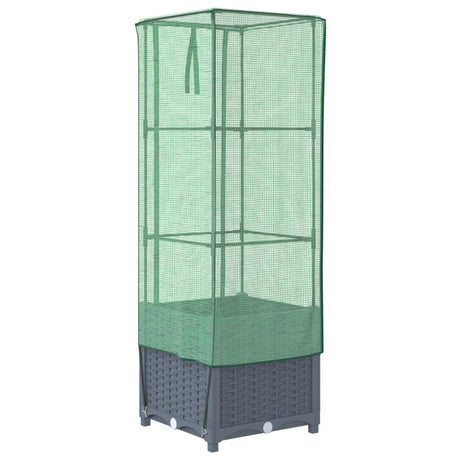 Plantenbak verhoogd met kashoes 40x40x139 cm rattanlook - AllerleiShop