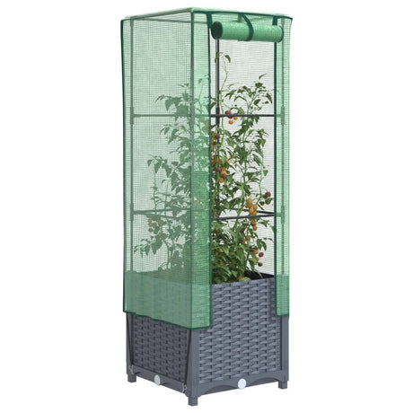 Plantenbak verhoogd met kashoes 40x40x139 cm rattanlook - AllerleiShop