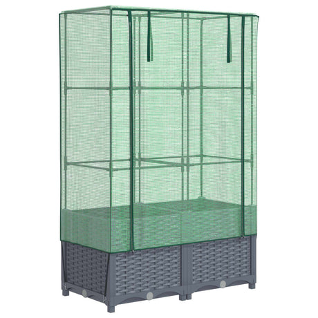 Plantenbak verhoogd met kashoes 80x40x138 cm rattanlook - AllerleiShop