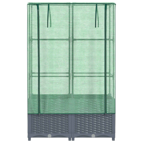 Plantenbak verhoogd met kashoes 80x40x138 cm rattanlook - AllerleiShop