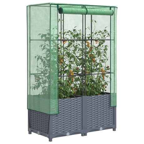 Plantenbak verhoogd met kashoes 80x40x138 cm rattanlook - AllerleiShop