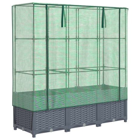 Plantenbak verhoogd met kashoes 120x40x138 cm rattanlook - AllerleiShop