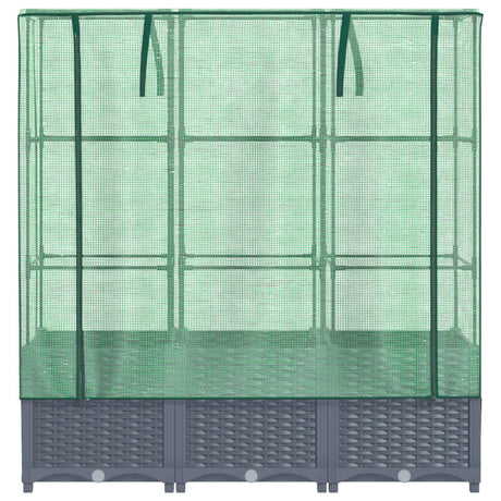 Plantenbak verhoogd met kashoes 120x40x138 cm rattanlook - AllerleiShop