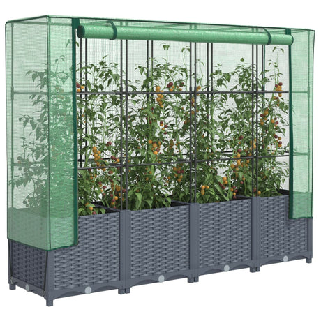 Plantenbak verhoogd met kashoes 160x40x138 cm rattanlook - AllerleiShop