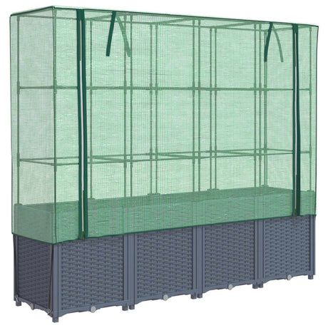 Plantenbak verhoogd met kashoes 160x40x153 cm rattanlook - AllerleiShop