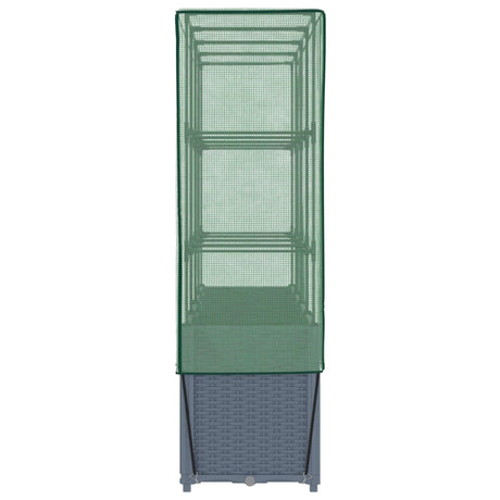 Plantenbak verhoogd met kashoes 160x40x153 cm rattanlook - AllerleiShop