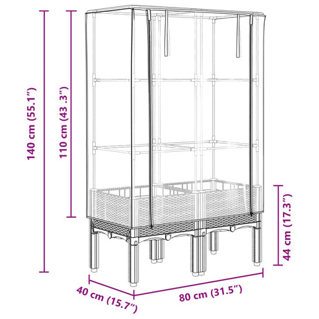 Plantenbak verhoogd met kashoes 80x40x140 cm rattanlook - AllerleiShop