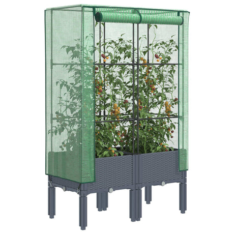 Plantenbak verhoogd met kashoes 80x40x140 cm rattanlook - AllerleiShop