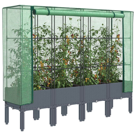 Plantenbak verhoogd met kashoes 160x40x140 cm rattanlook - AllerleiShop