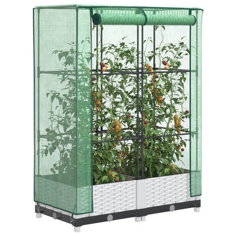 Plantenbak verhoogd met kashoes 80x40x123 cm rattanlook - AllerleiShop