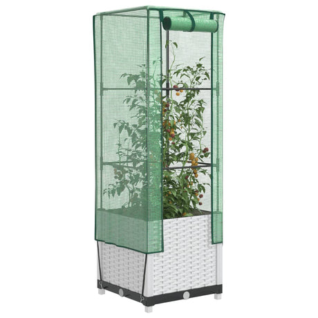 Plantenbak verhoogd met kashoes 40x40x139 cm rattanlook - AllerleiShop