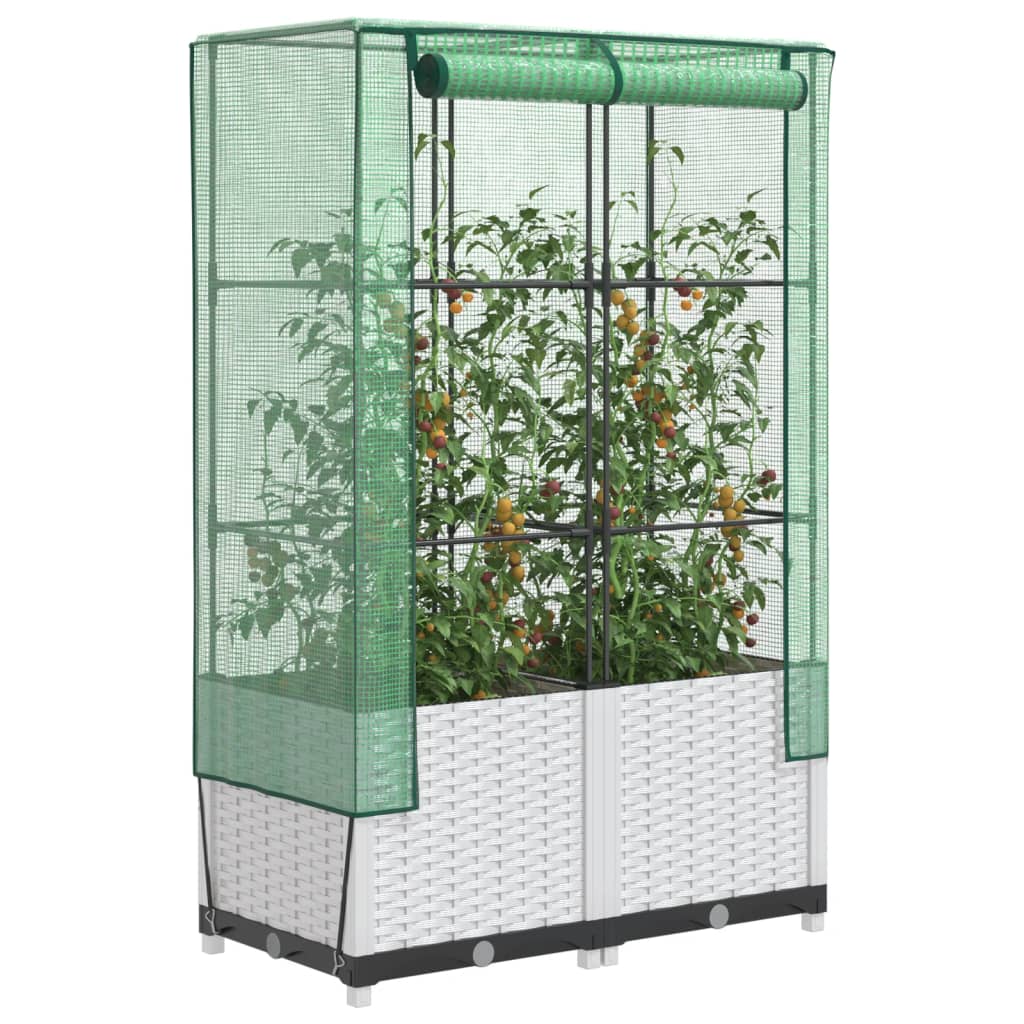 Plantenbak verhoogd met kashoes 80x40x138 cm rattanlook - AllerleiShop