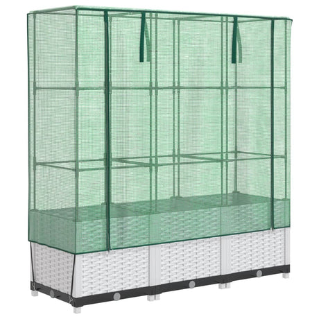 Plantenbak verhoogd met kashoes 120x40x138 cm rattanlook - AllerleiShop