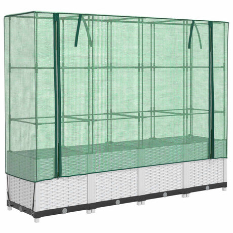 Plantenbak verhoogd met kashoes 160x40x138 cm rattanlook - AllerleiShop