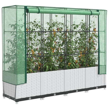 Plantenbak verhoogd met kashoes 160x40x138 cm rattanlook - AllerleiShop