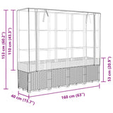 Plantenbak verhoogd met kashoes 160x40x153 cm rattanlook - AllerleiShop