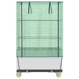 Plantenbak verhoogd met hoes en wielen 80x50x182 cm rattanlook - AllerleiShop