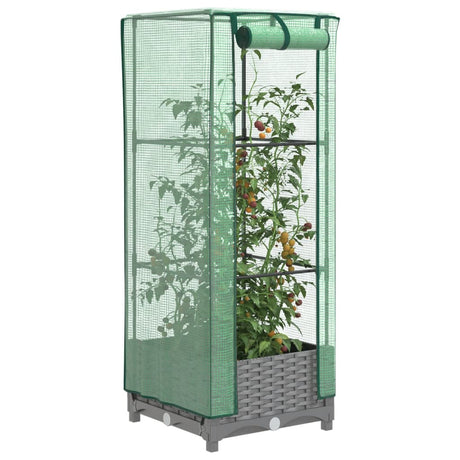 Plantenbak verhoogd met kashoes 40x40x123 cm rattanlook - AllerleiShop