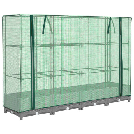 Plantenbak verhoogd met kashoes 160x40x123 cm rattanlook - AllerleiShop