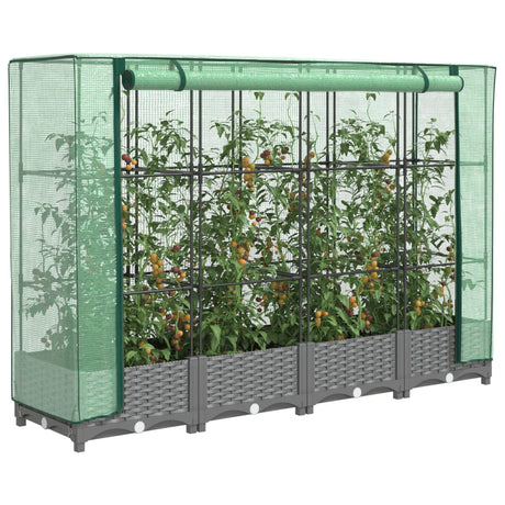 Plantenbak verhoogd met kashoes 160x40x123 cm rattanlook - AllerleiShop