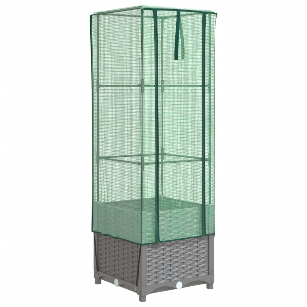 Plantenbak verhoogd met kashoes 40x40x139 cm rattanlook - AllerleiShop