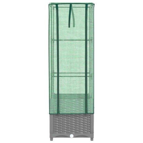 Plantenbak verhoogd met kashoes 40x40x139 cm rattanlook - AllerleiShop