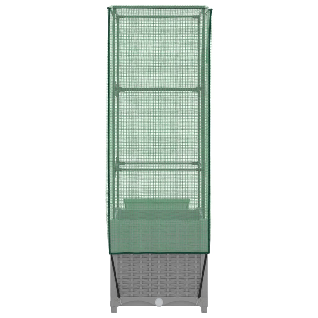 Plantenbak verhoogd met kashoes 40x40x139 cm rattanlook - AllerleiShop