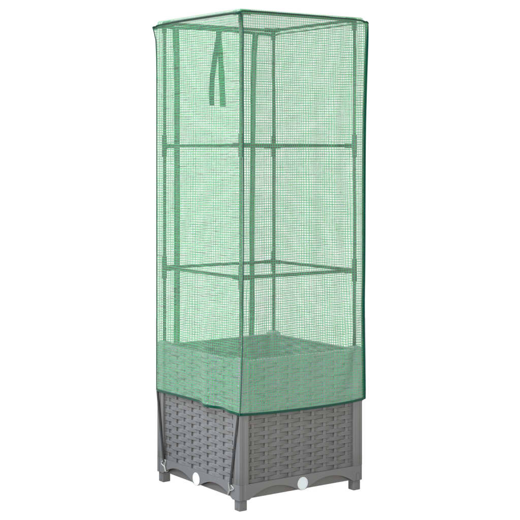 Plantenbak verhoogd met kashoes 40x40x139 cm rattanlook - AllerleiShop