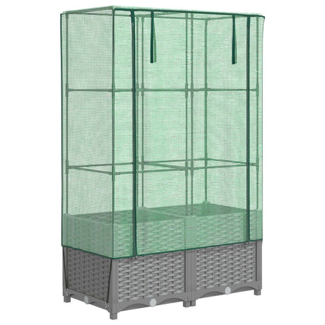 Plantenbak verhoogd met kashoes 80x40x138 cm rattanlook - AllerleiShop