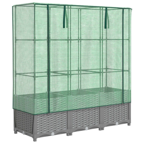 Plantenbak verhoogd met kashoes 120x40x138 cm rattanlook - AllerleiShop