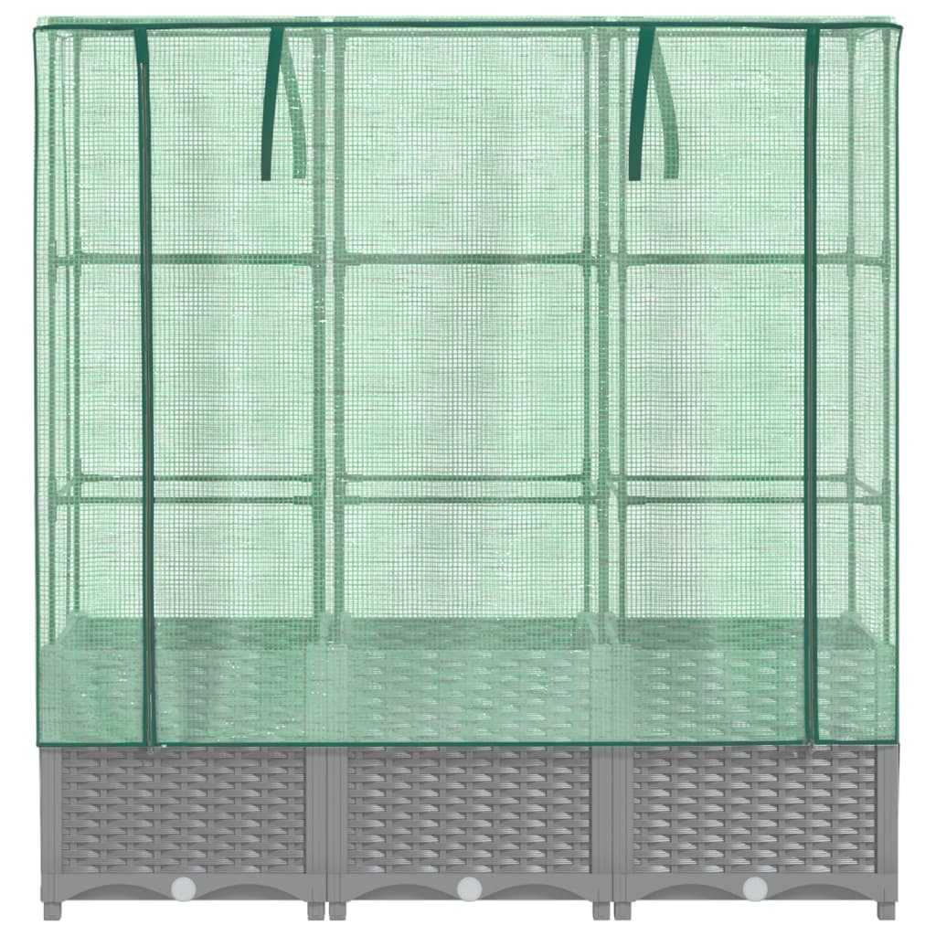 Plantenbak verhoogd met kashoes 120x40x138 cm rattanlook - AllerleiShop